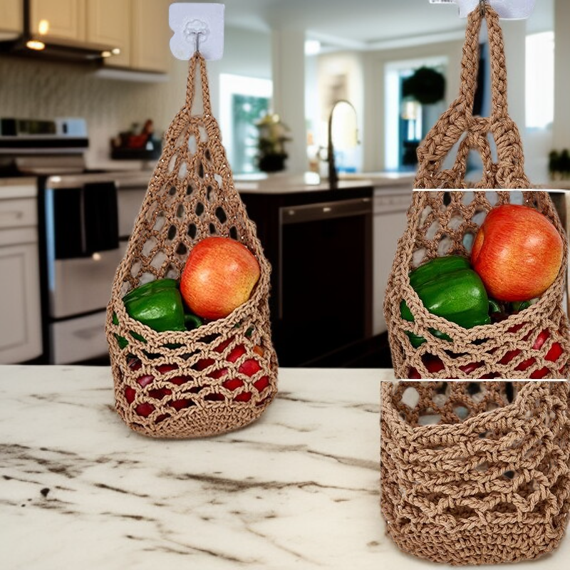  핸드메이드 과일망 주방 벽걸이 바구니 수납