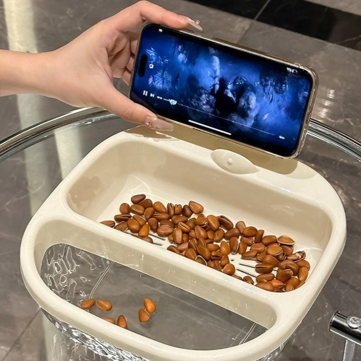 居家懶人果盤嗑瓜子神器客廳茶几果籃零食乾果盒雙層瀝水盆果籃