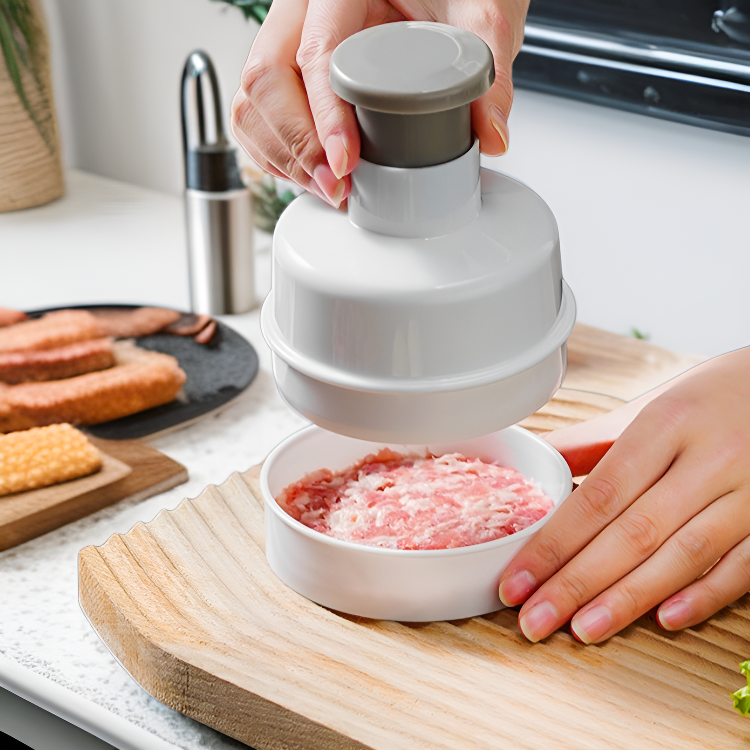 Stainless Steel Round Patty Press Mold for Meat and Shrimp Patties