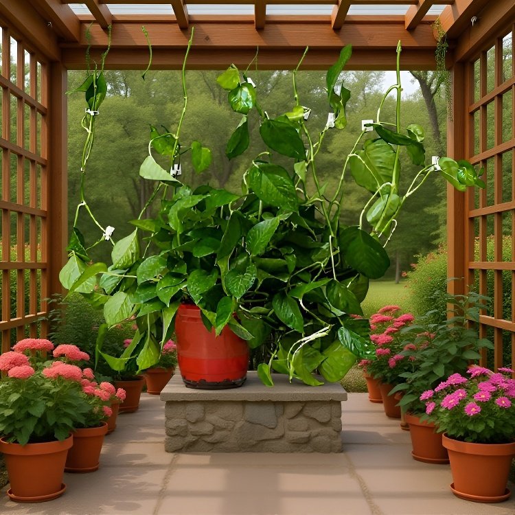 Držák na upevnění popínavých rostlin na zeď