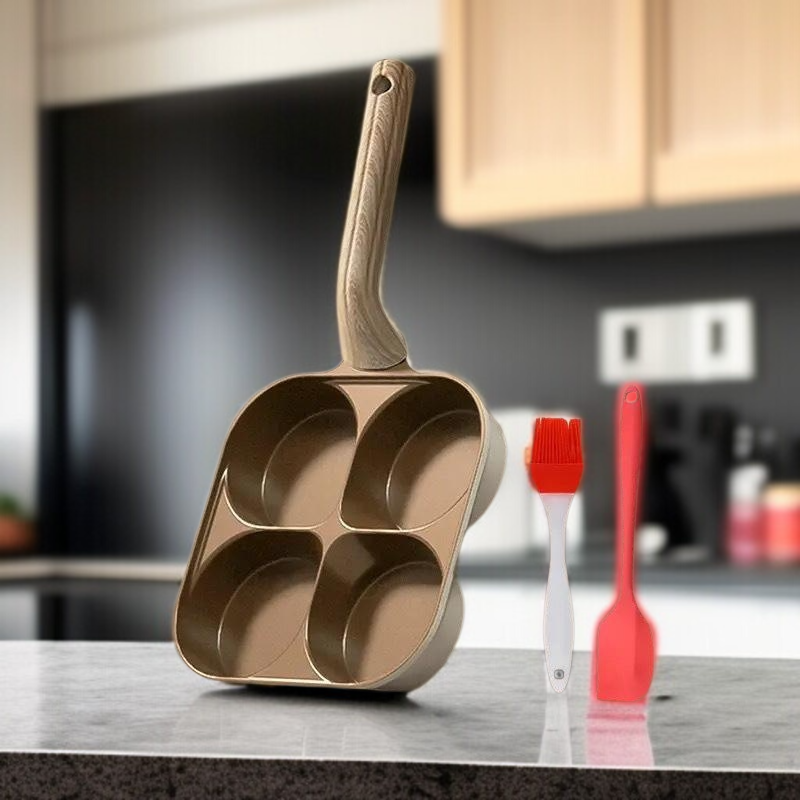 Sartén de titanio multifunción, antiadherente, para huevos y hamburguesas, versión gruesa