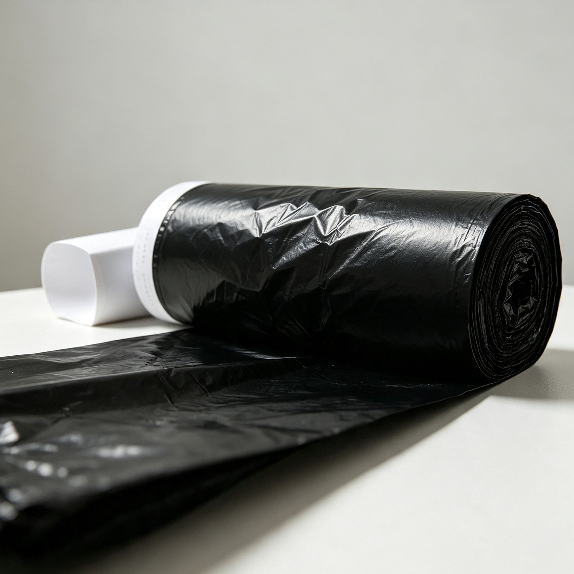Black garbage bags with break points