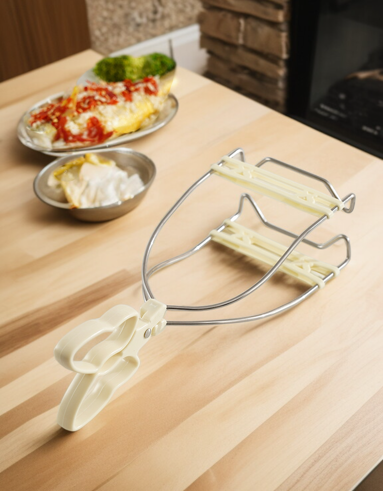 Ergonomic design anti-scalding stainless steel food tongs