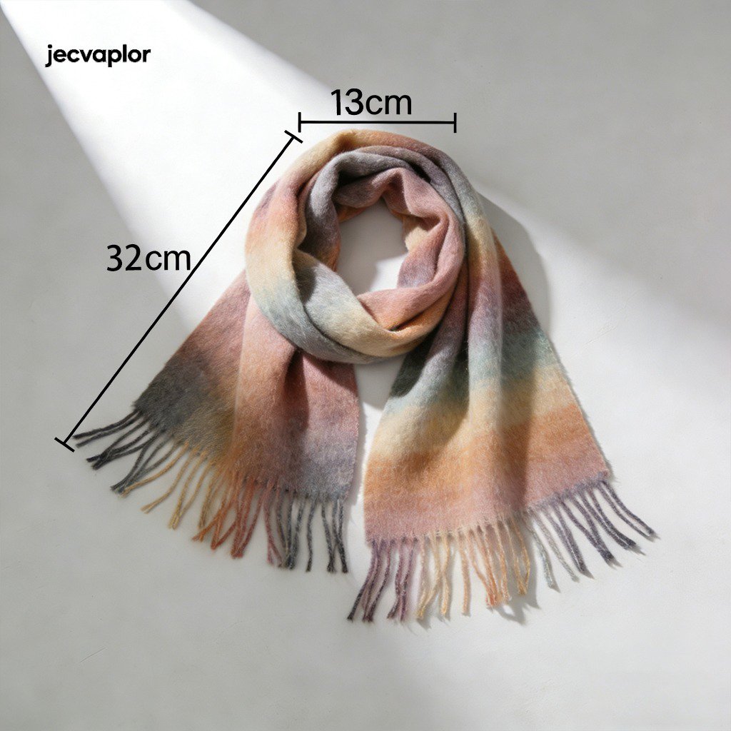 秋冬時尚女士羊毛圍巾穿搭