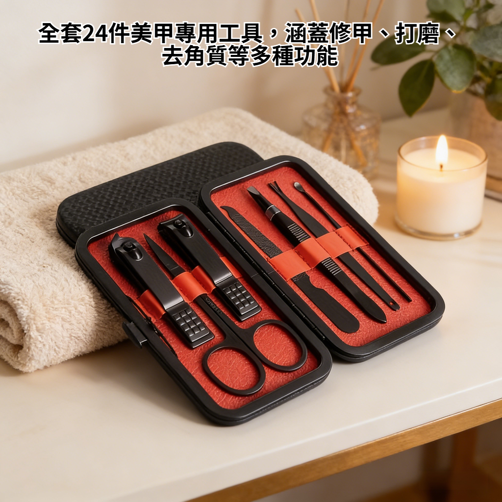 美甲專用不鏽鋼指甲刀套裝24件