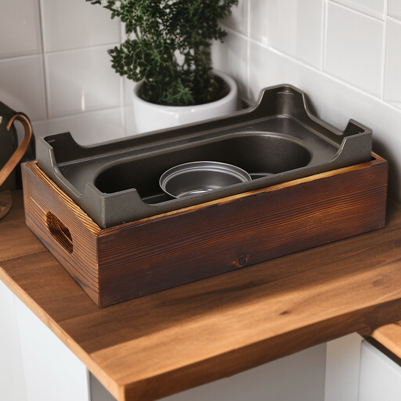 대나무 도자기 직사각형 생선 구이 접시 상업용 알코올 스토브