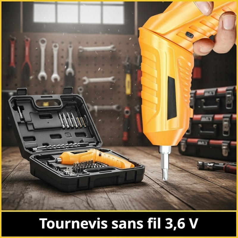 Tournevis électrique pliant jaune à batterie au lithium