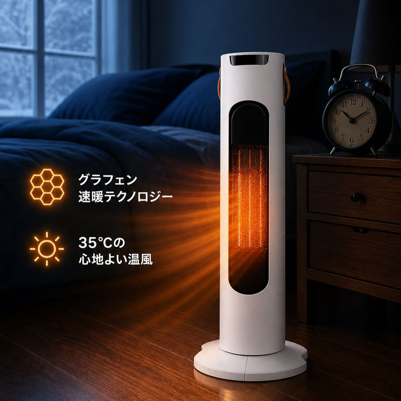 家庭用グラフェンタワーファンヒーター