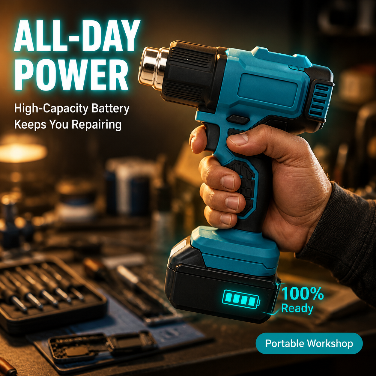 Cordless Handheld Hot Air Gun for Mobile Phone Repair