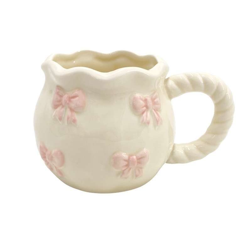 ハンドメイド アンバランス リボン コーヒーカップ