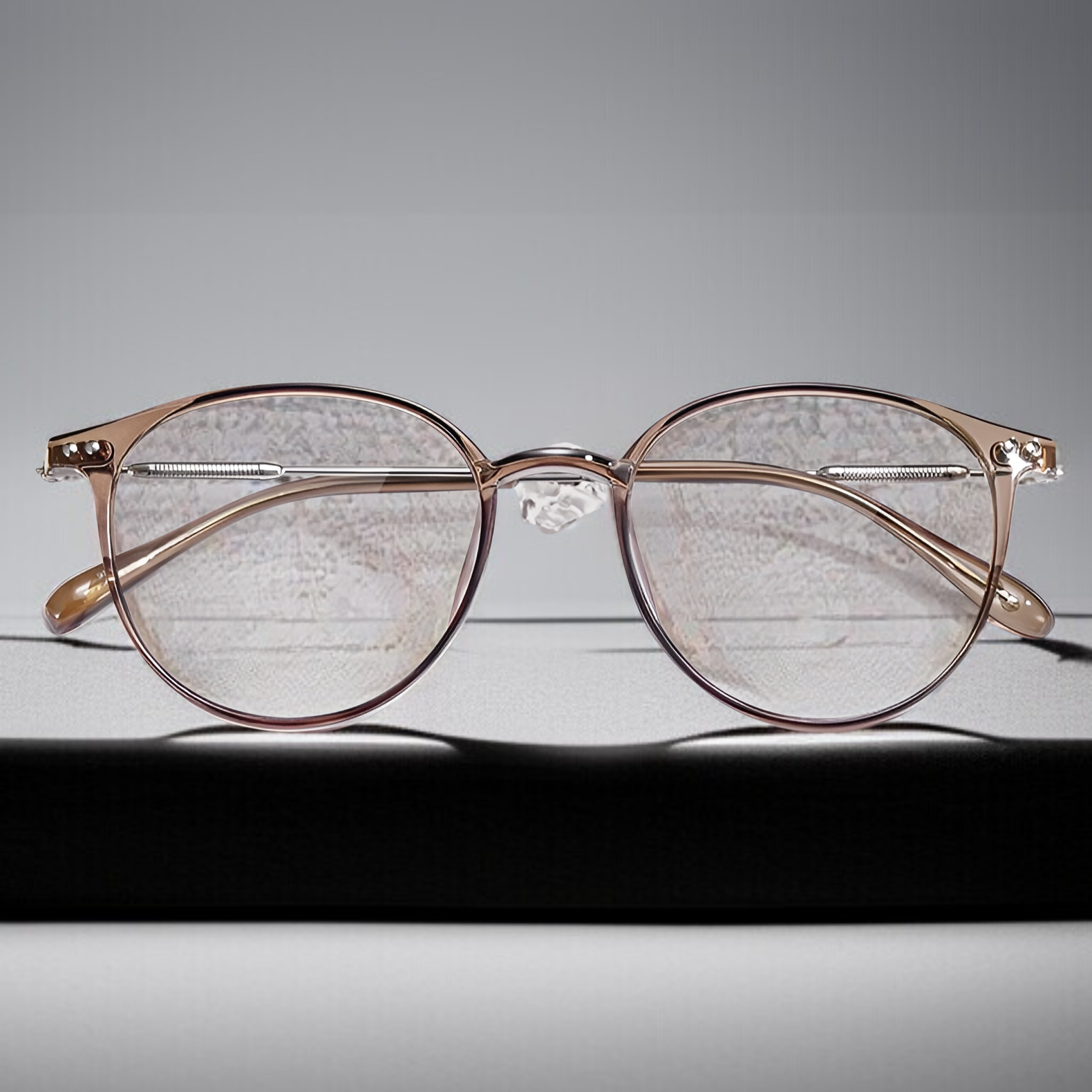 ウルトラライトブラウン メガネ 度なし ブルーライトカット すっぴん 大きいフレーム メガネ レディース ファッションアイテム