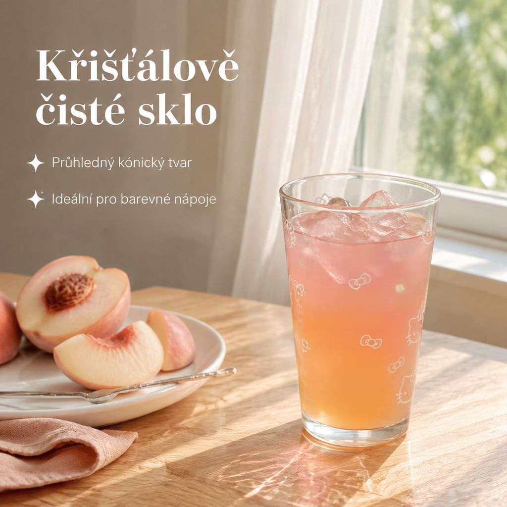 Skleněný pohár s brčkem KT kočka, velkokapacitní domácí hrnek na pití