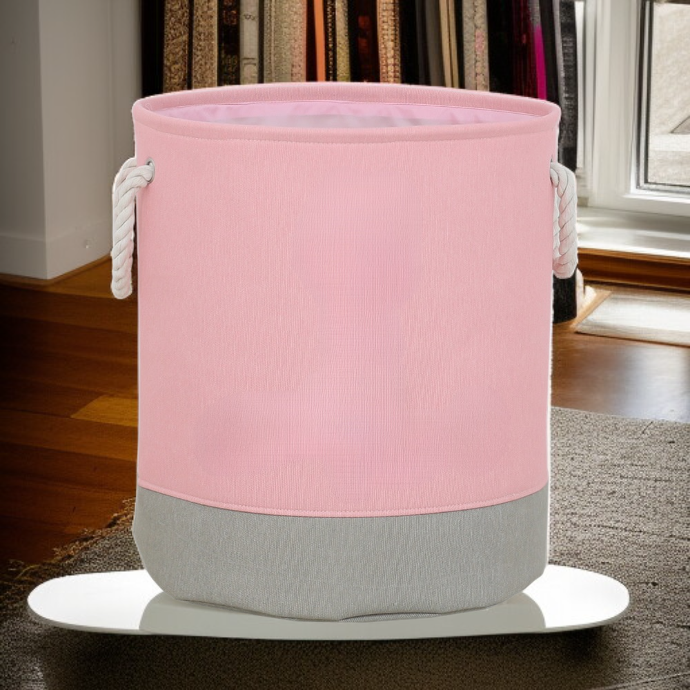 持ち手付き大容量布芸収納かご