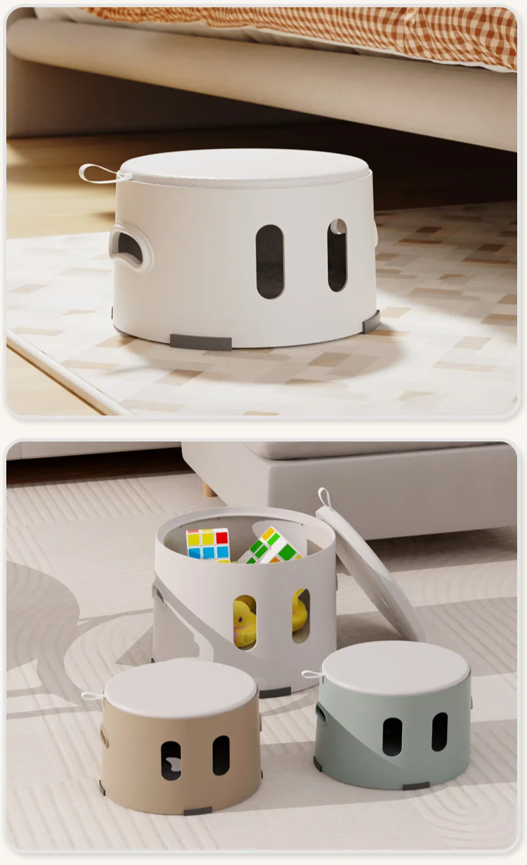 子供用ロースツール おもちゃ収納付きベンチ
