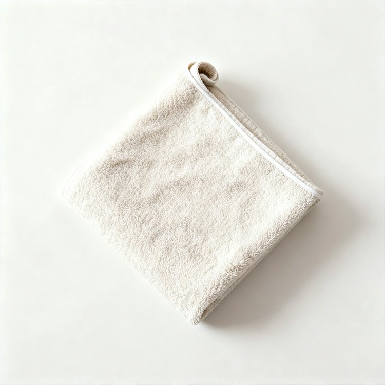 크리미한 흰색의 부드러운 목욕 타월 전체 이미지