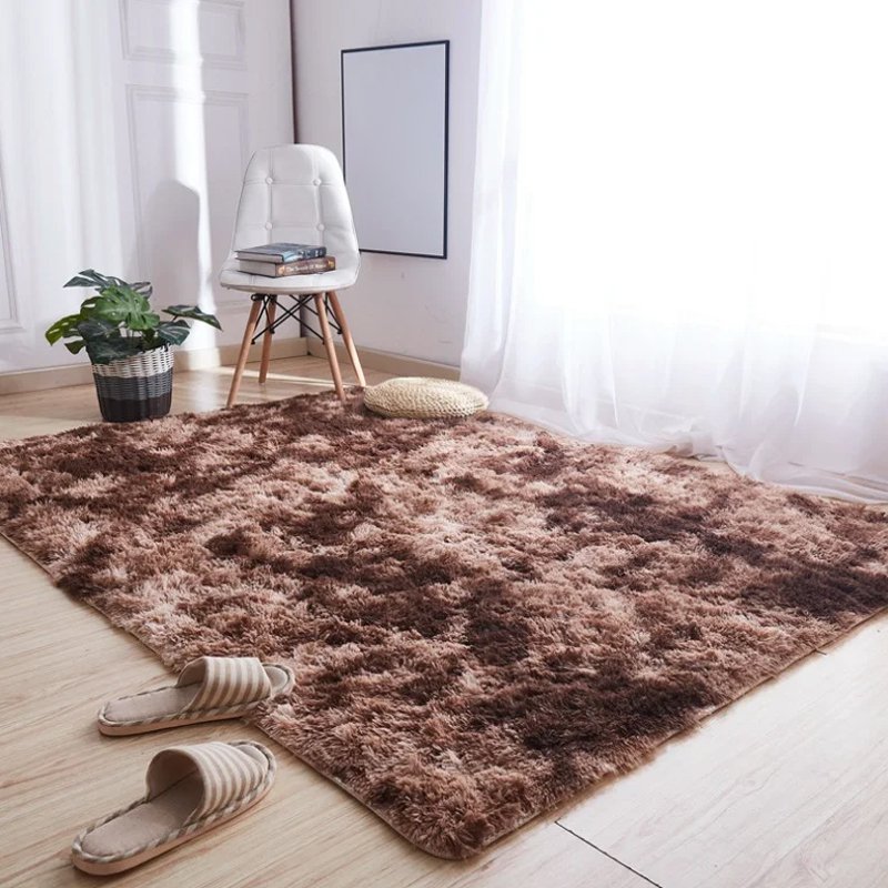 Tie dye gray soft floor handmade carpet