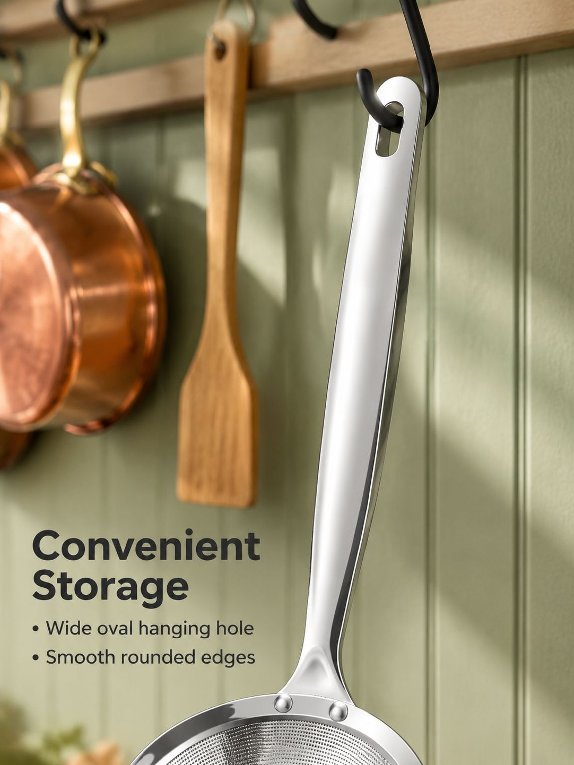 Easy-to-clean stainless steel defoaming spoon