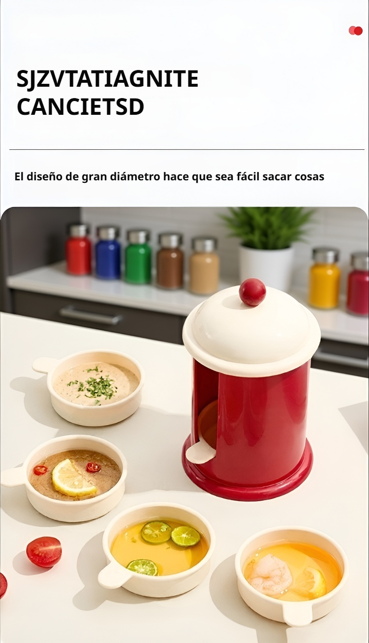 Plato de condimentos con tapa protectora antihumedad