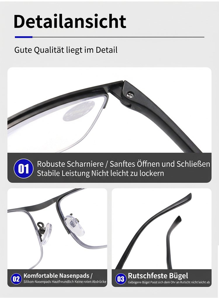 Hochwertige Gläser für beste Sicht – multifokale Lesebrille