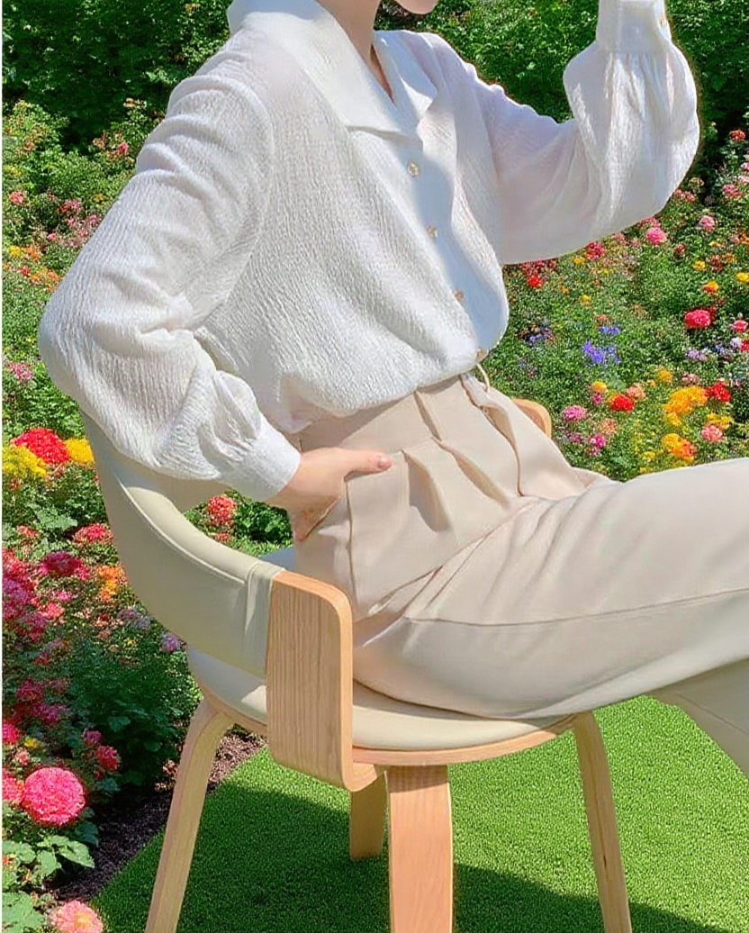 여성 헤어 보호용 셔츠 디테일컷