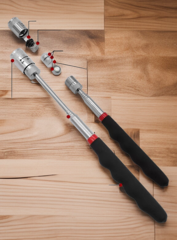 工場で使用される鉄吸着ロッドの様子