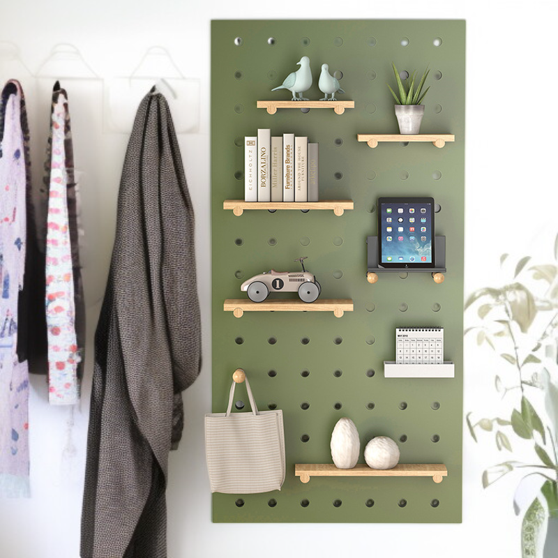 Modern wooden rack for hallway organization
