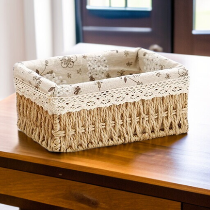 전원 패브릭 수납 바구니 넝쿨 화장품 수납 바구니 짜임 더티 바구니 수납 바구니 전원 패브릭 액세서리 바구니