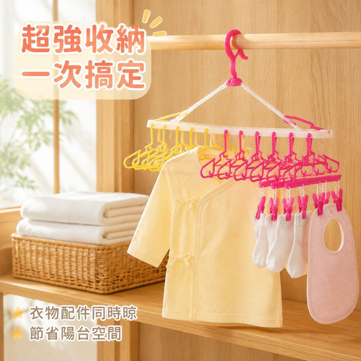 多功能防風防滑晾曬收納衣架