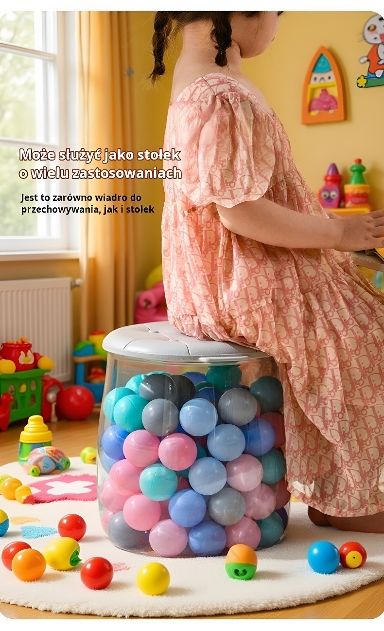 Wygodne siedzisko dziecięce z miejscem na zabawki