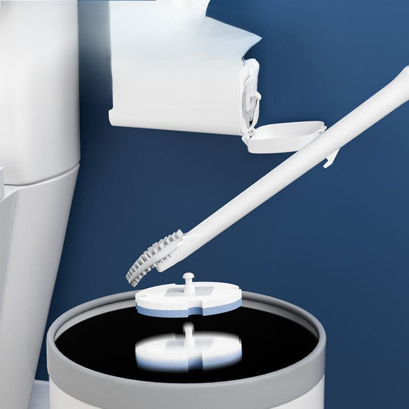 交換可能なブラシヘッド付き使い捨てトイレブラシ