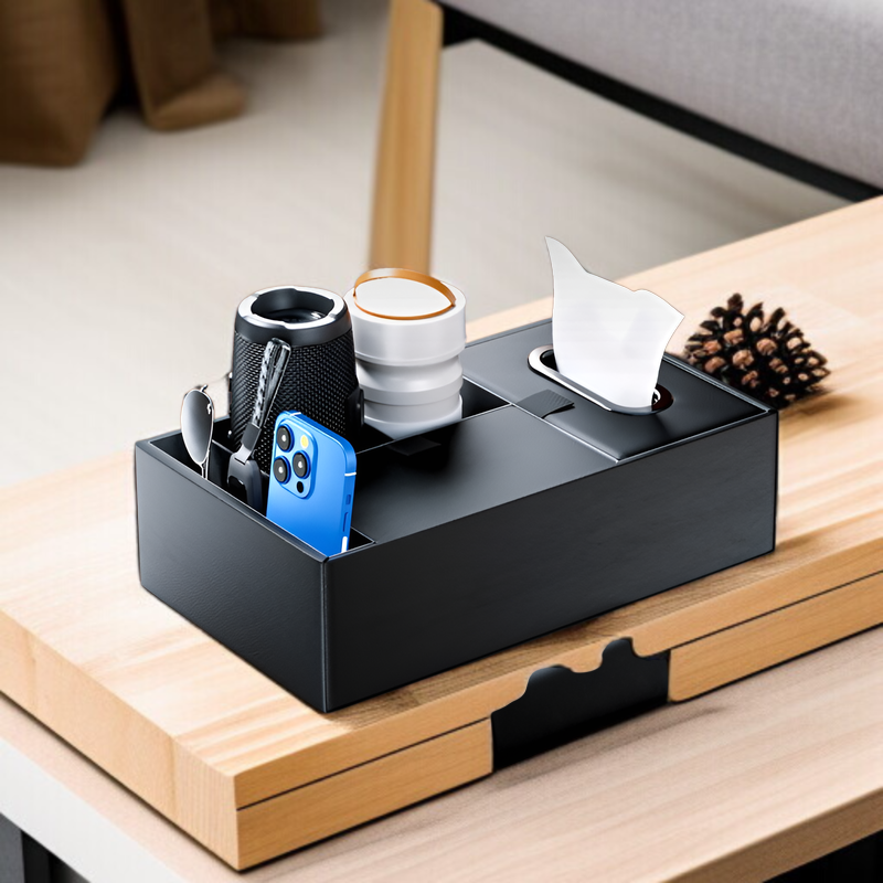 車載アームレスト収納ボックス 多機能ティッシュケース 高級センターコンソール収納棚 車内ドリンクホルダー