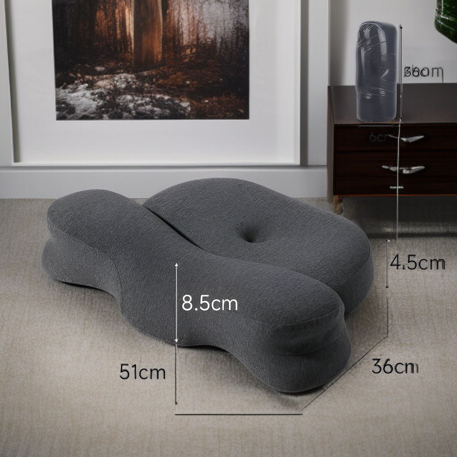 Nackenstützkissen aus Memory-Schaum, geteiltes Design, für tiefen Schlaf
