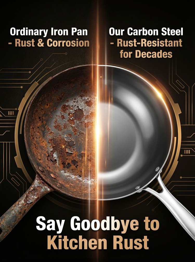 [Reusable for 30 years]Ultimate Rust-Resistant Carbon Steel Wok