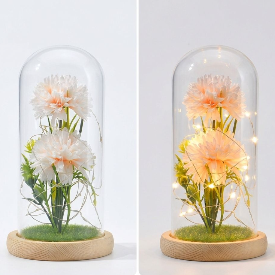 保存花とドライフラワーのガラスドーム