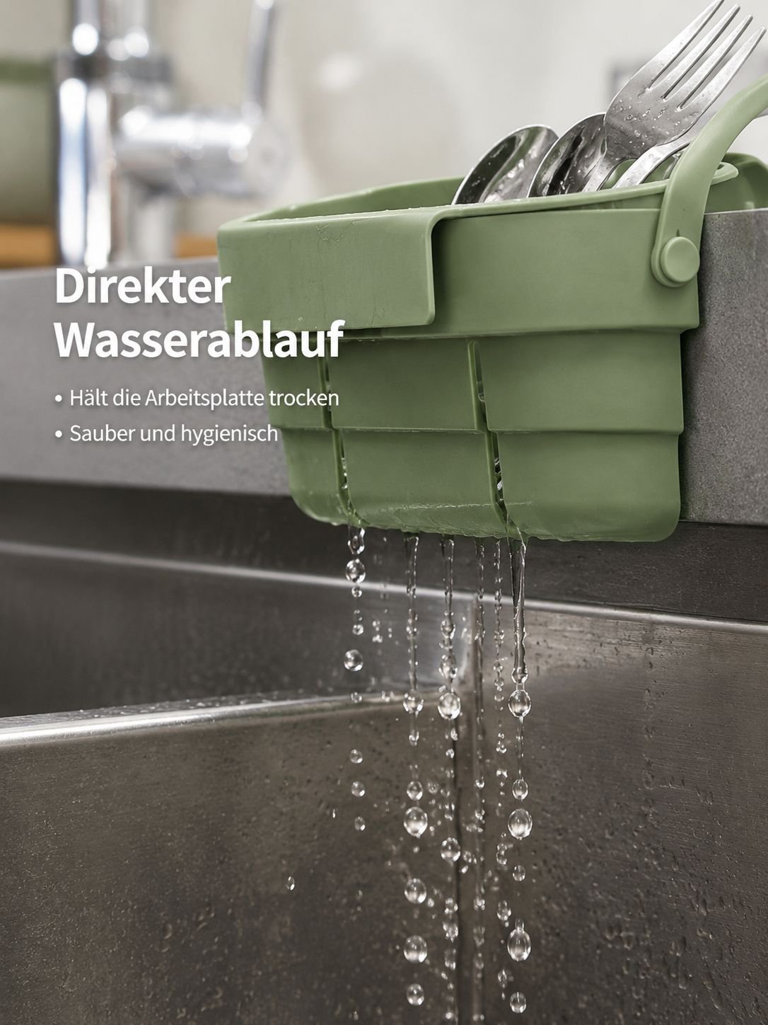 Faltbarer hängender Abtropfkorb für die Küche