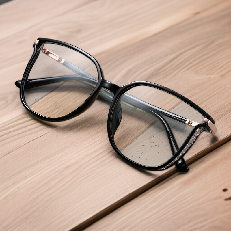 Seitliche Ansicht der Boston Vintage Brille mit großem Rahmen