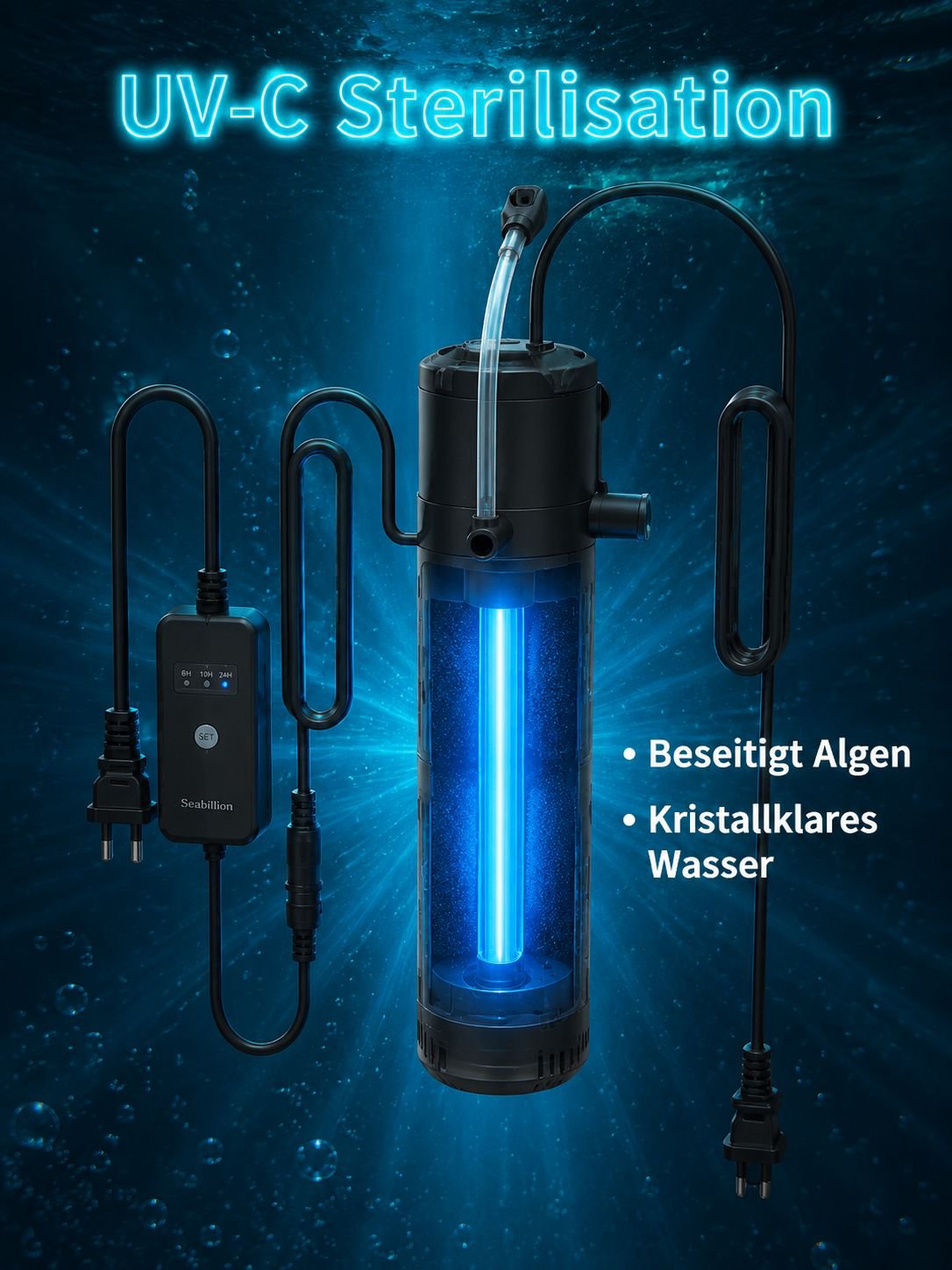 Wasserreinigung im Aquarium mit UV-Sterilisationsfilterbox