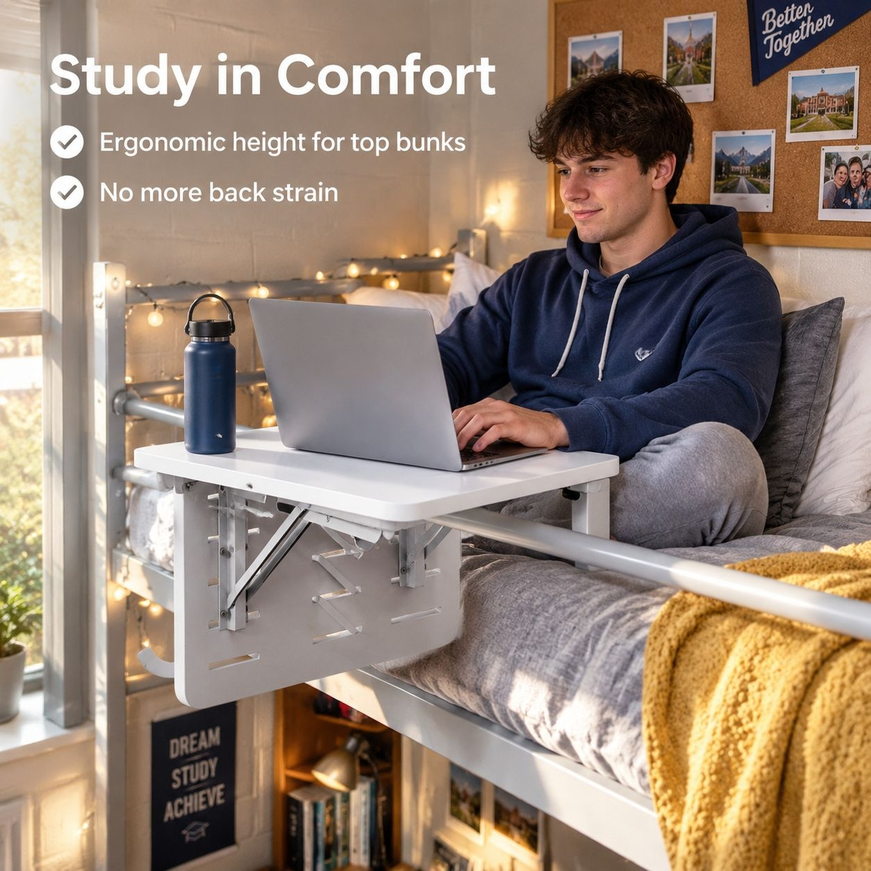 Large Computer Desk for Bunk Bed Dormitory