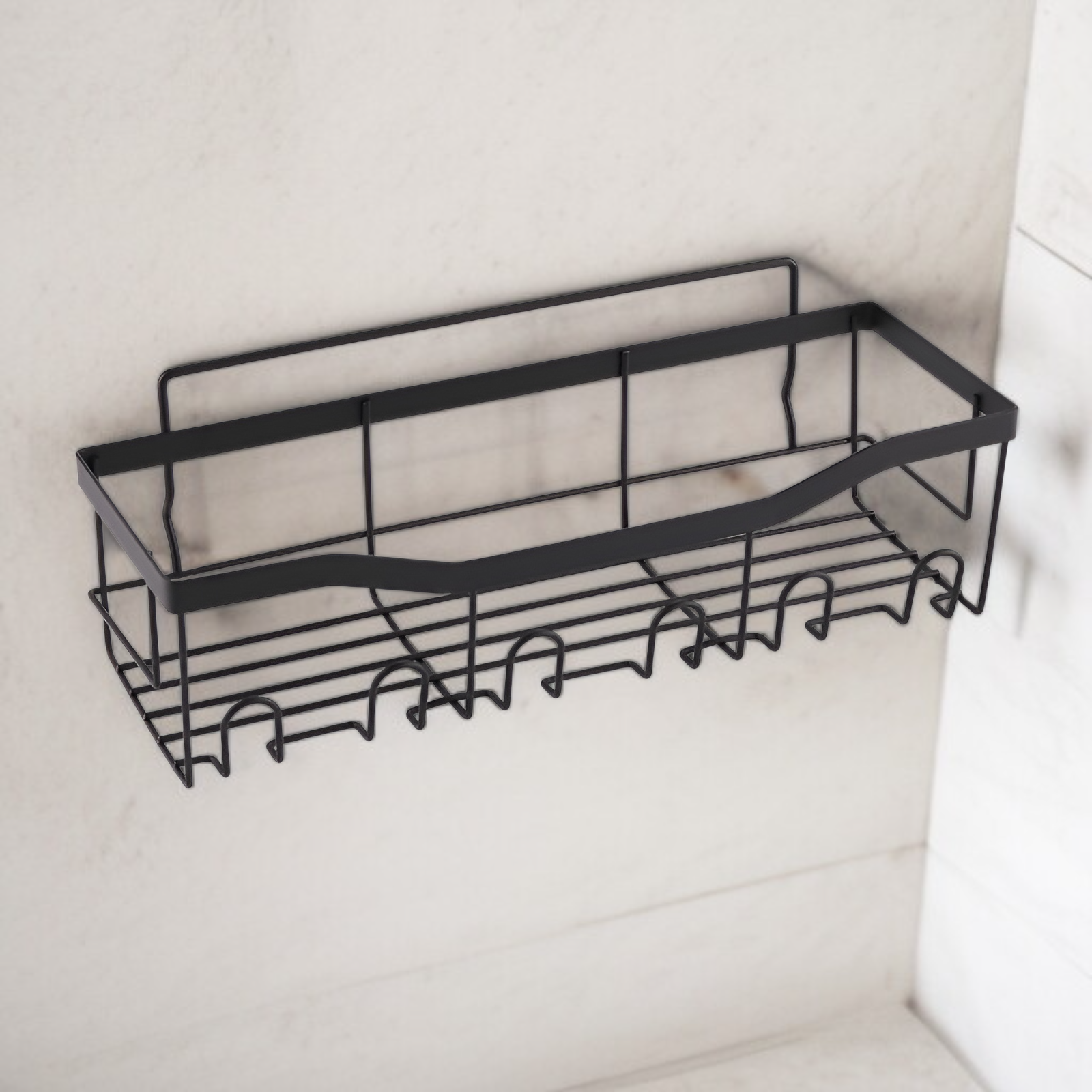Bathroom non perforated wall mounted storage rack