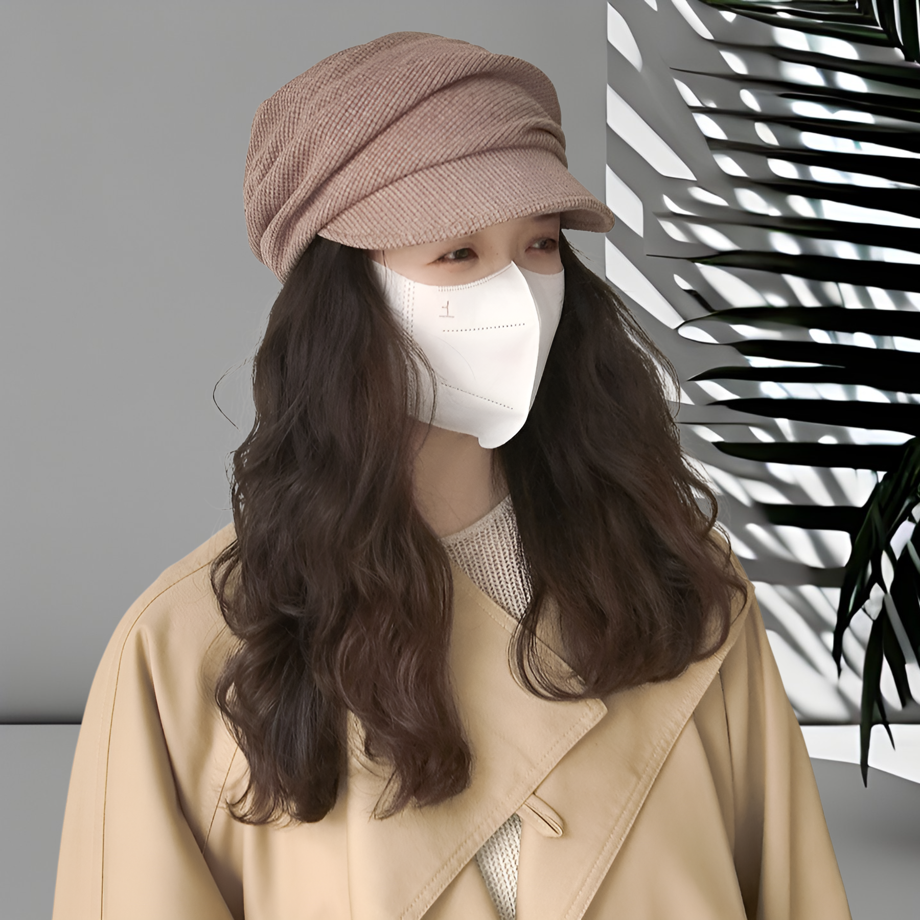 日式簡約褶皺鴨舌帽女春秋冬季新款顯臉小堆堆帽韓版報童帽百搭