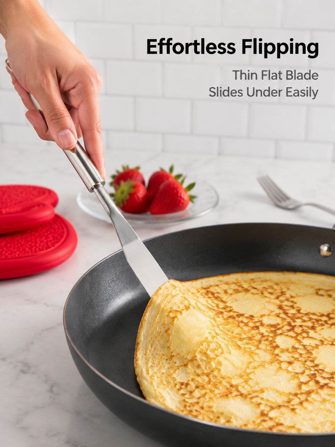 Stainless Steel Crepe Spreader and Spatula Set for Pancakes