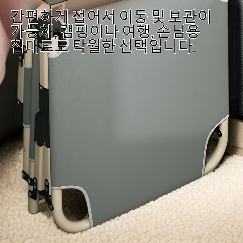 휴대용 접이식 싱글 침대 (머리받침 포함)
