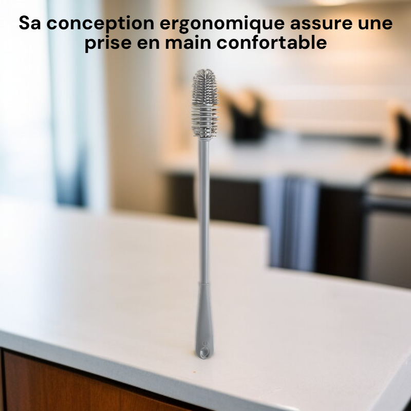 Brosse à tasse en silicone à long manche