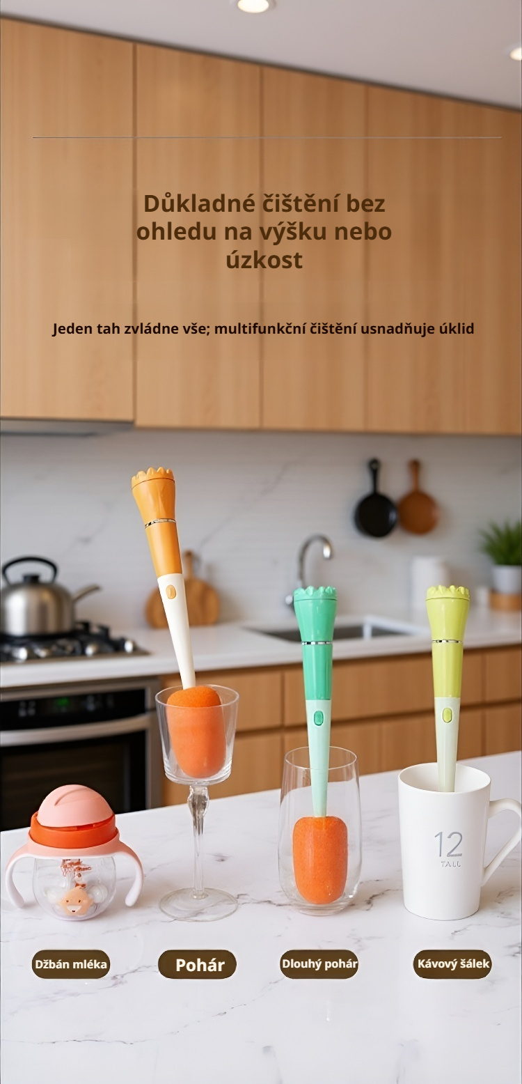 Praktický kartáč na lahve a nádobí