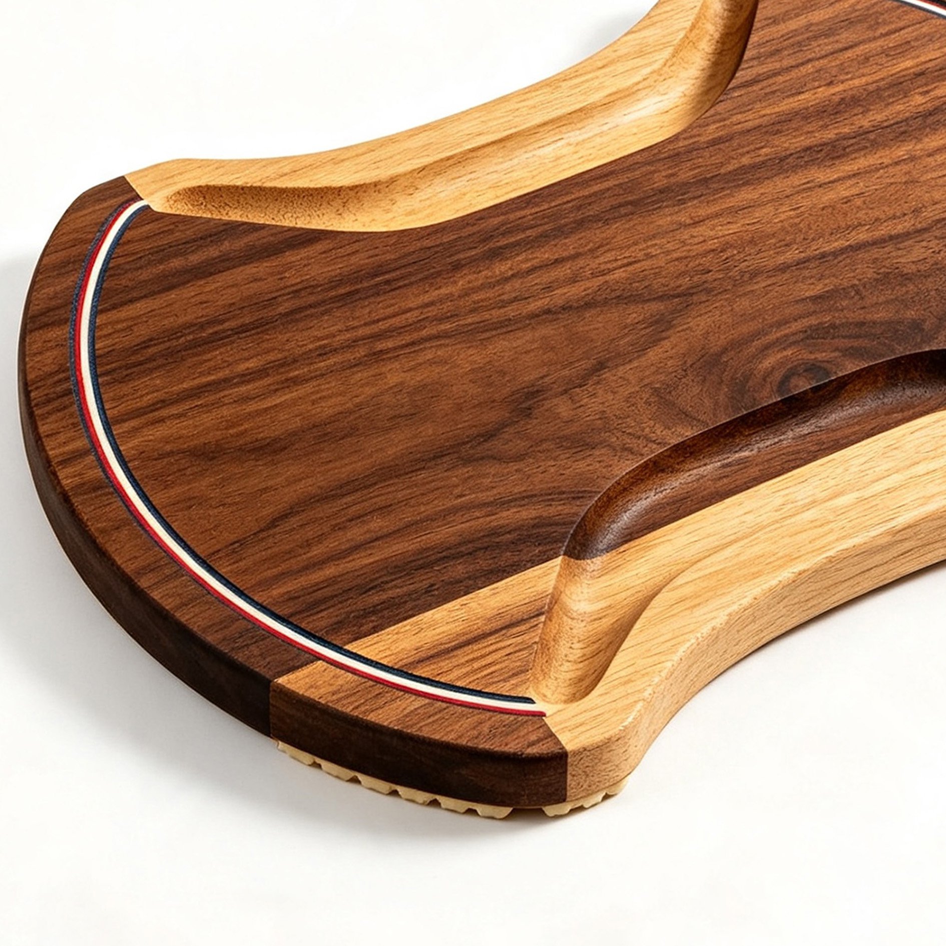 Wooden curved cutting board