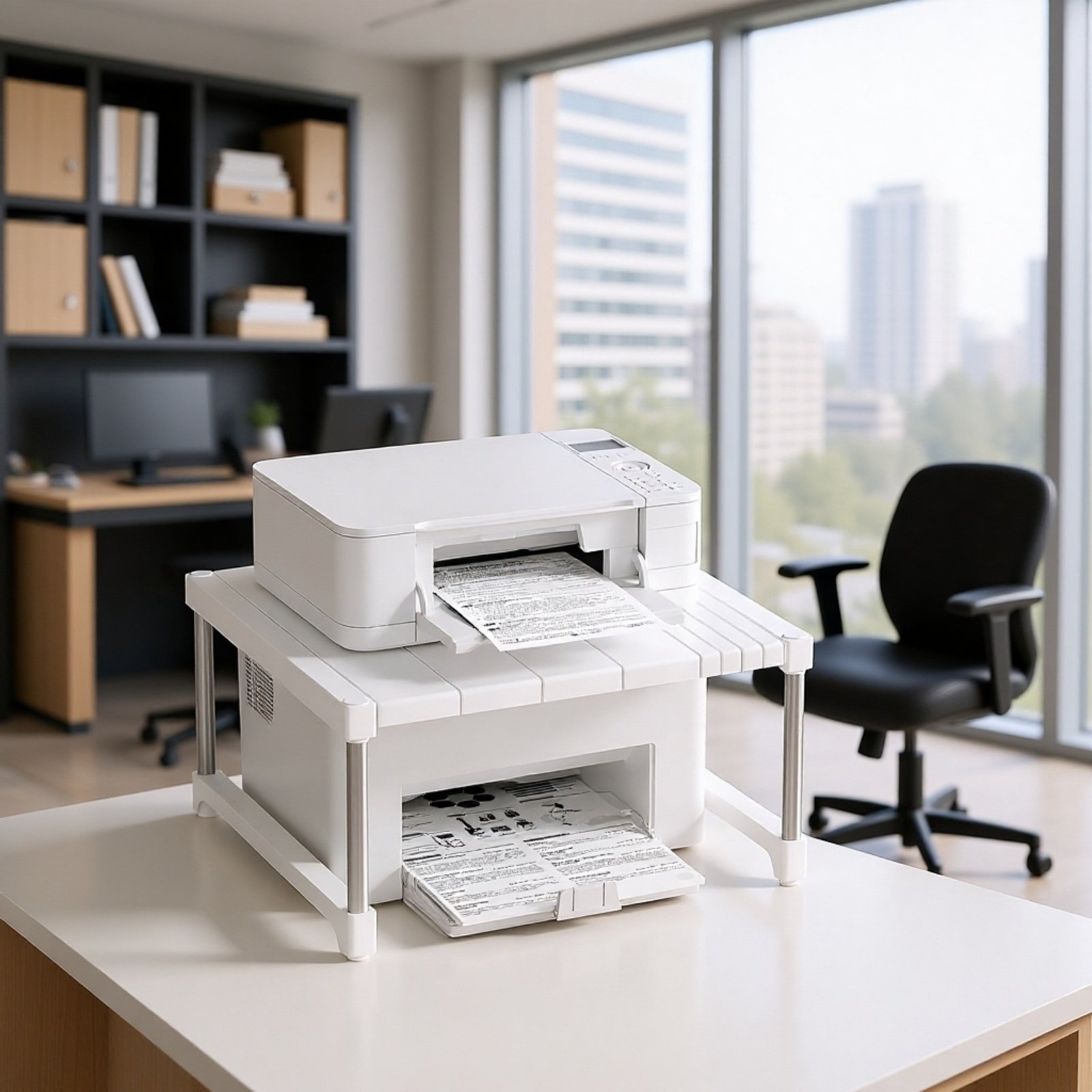 伸縮式デスク収納ラック