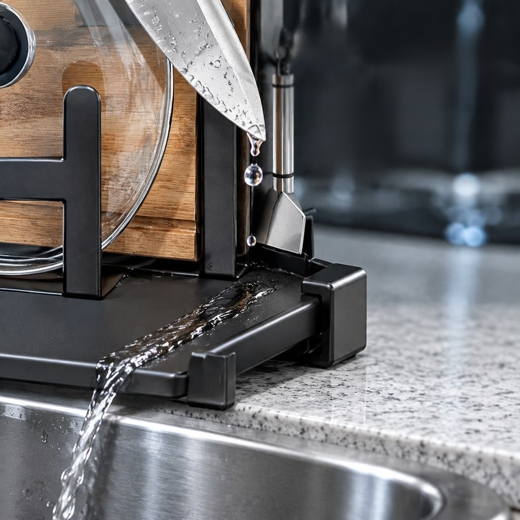 Porte-Couteaux Multifonction Support Planche et Couvercle Cuisine