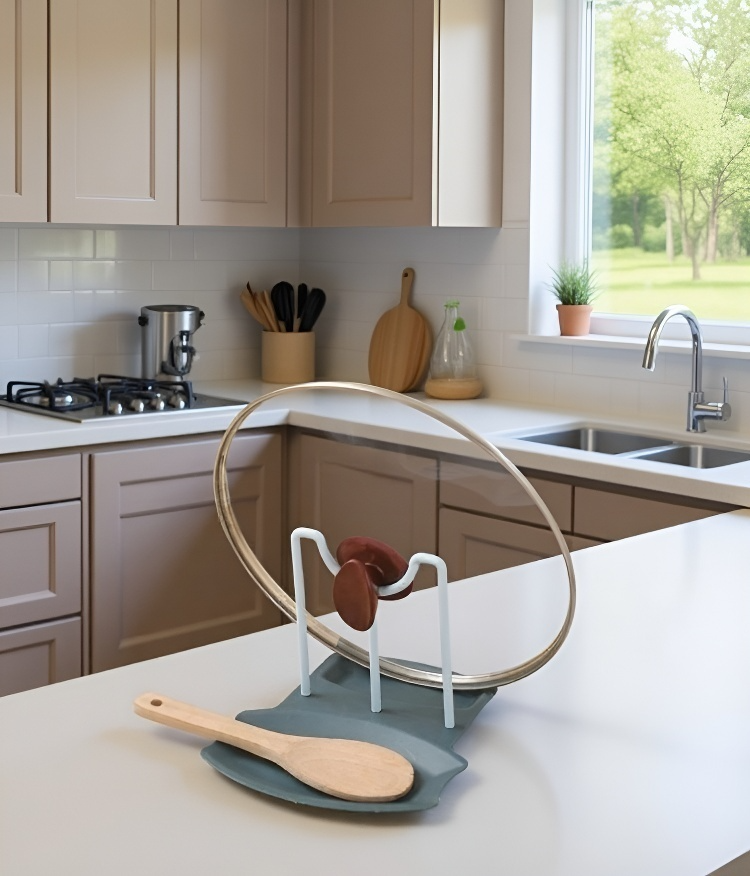 튼튼한 재질의 냄비 뚜껑 걸이 클로즈업