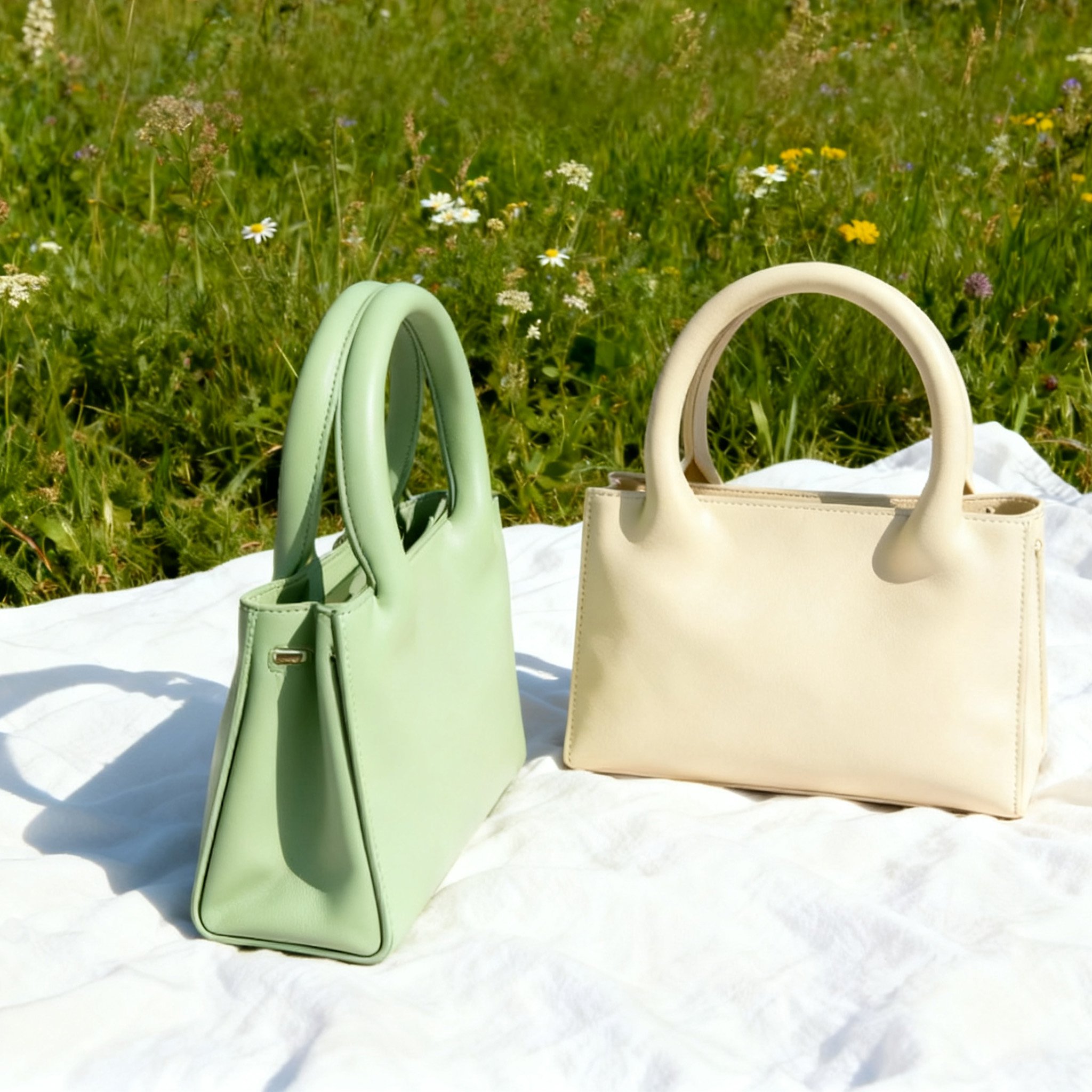 우아한 PU 가죽 핸드백 (2개 세트)