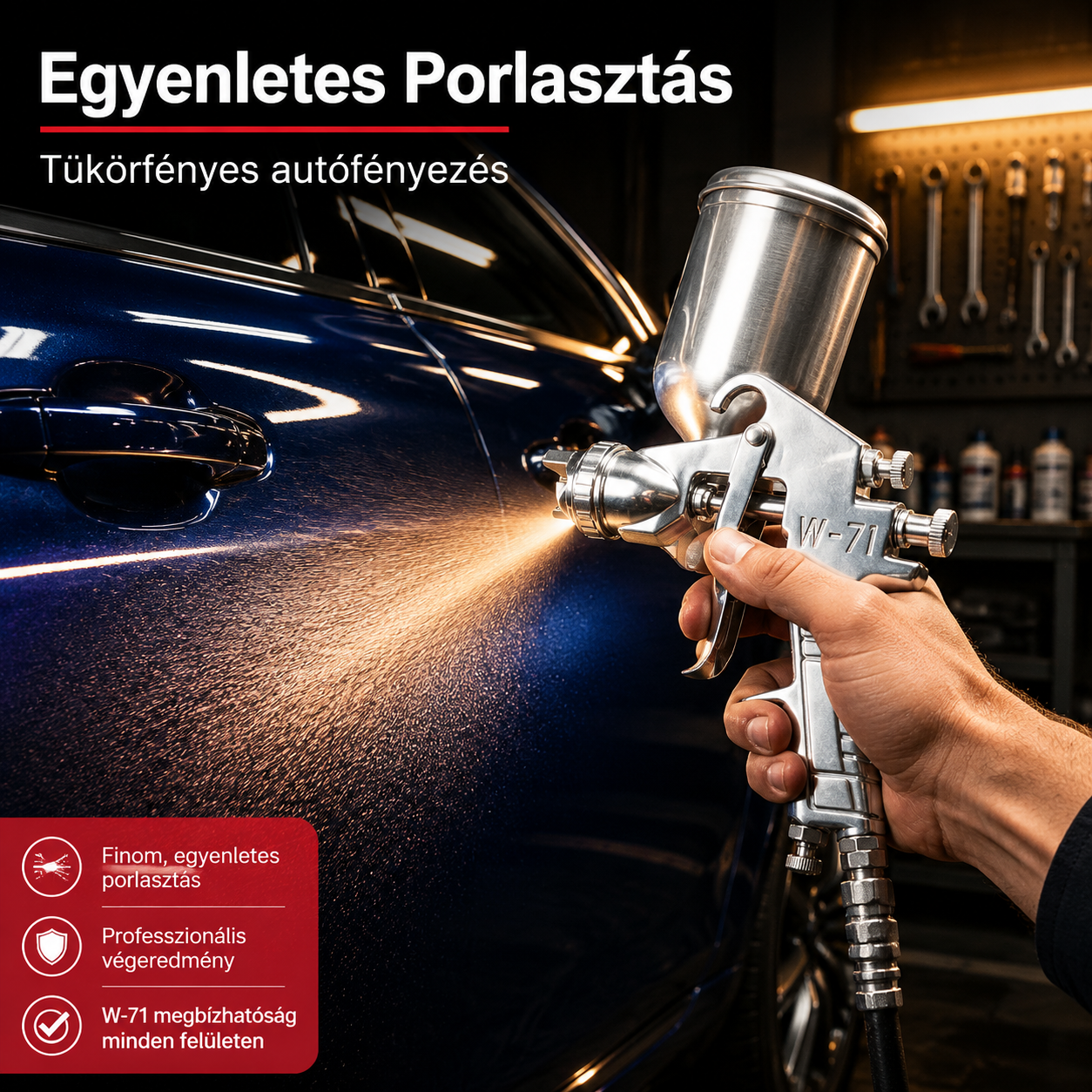 Pneumatikus festékszóró autókhoz és bútorokhoz